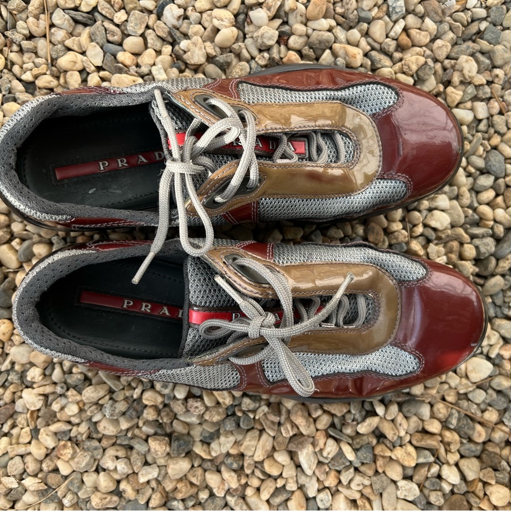 PRADA patent leather America’s Cup training sneakers EU37